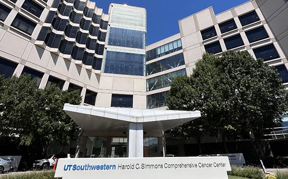 Exterior of the Simmons Cancer Center building at UTSW