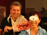 2 lab members dressed up for halloween 2008