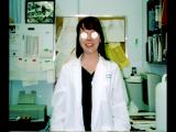 Lab member with white over eyes