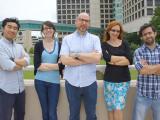Lab Members standing outside their building