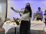 Hema Manjunath Thesis Celebration - champagne