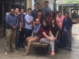 Lab team at lunch to welcome Santosh and Zhou