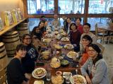 Lab team at table - Holiday lunch, 2021