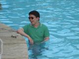 Team member in pool (dressed)