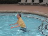 Team member in pool (dressed)