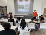 Teacher engaging students