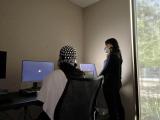 two women in a clinic room