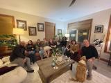 Dr. Becham entertaining the lab at his home.