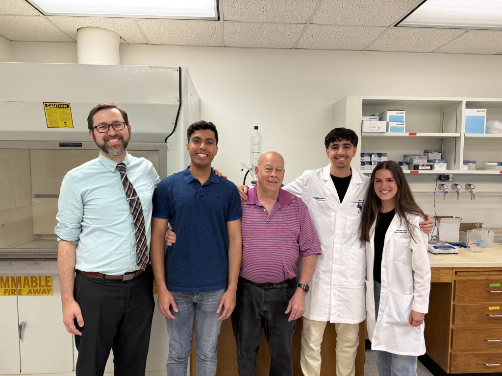 Left to right: Dr. Tatara, Abhinay Adlooru, Walid Bibi and Lauren Kemp.