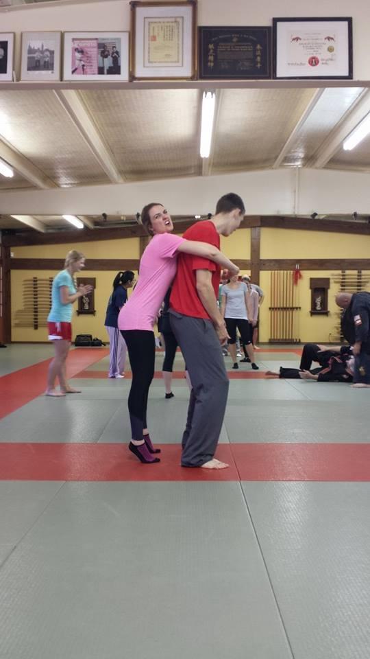 Practicing Attack in martial arts class