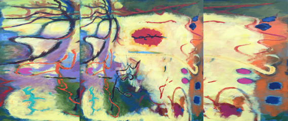 This painting by Stanley Chiu was inspired by his fight with pancreatic cancer.