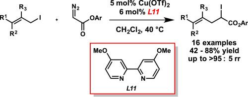 Copper-catalyzed [1,2]-rearrangements of allylic iodides and aryl diazoacetates