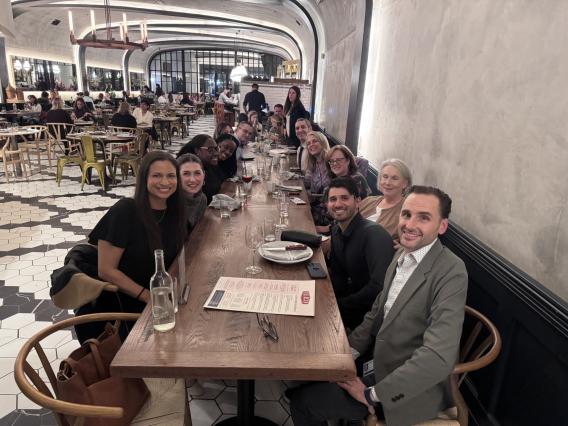 Pulitzer and the Nijhawan Lab members eating at a local resturant