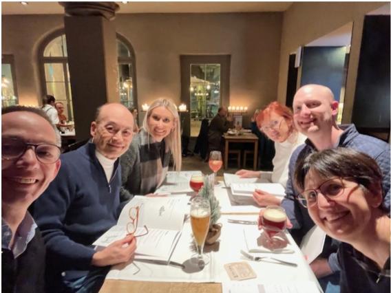 lab members in Zurich for dinner