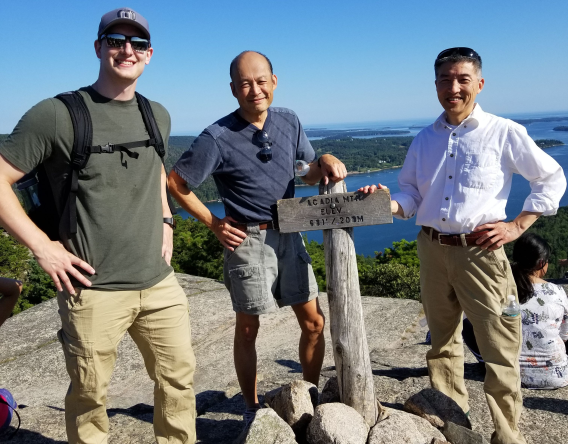 lab members taking a hike outdoors