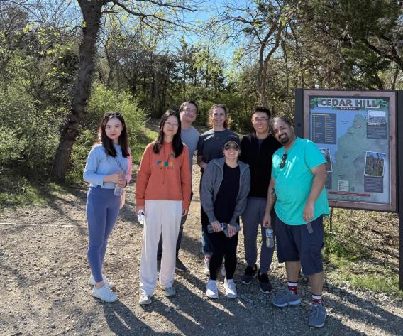Lab members at the start of the trail