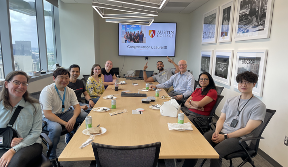 The lab celebrates Lauren Miterko's next step in her career–Assistant Professor at Austin College.