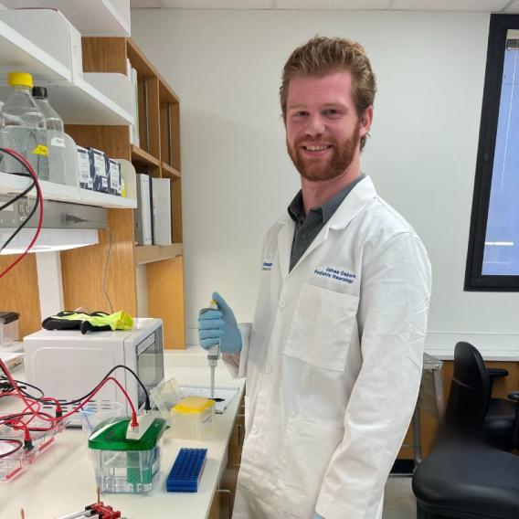 James looking happy after successfully running that SDS-PAGE