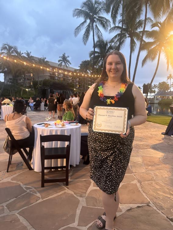 Ashley with Award at OSSD Meeting 2026