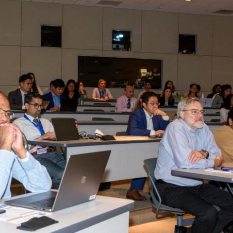 Listening to presentations on Trainee Research Day